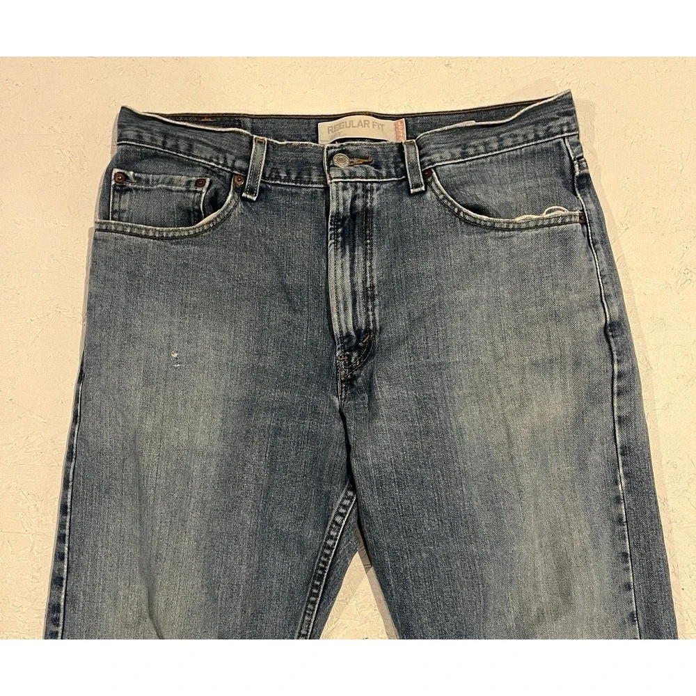 Vintage Levi's 505 Regular Fit Straight‎ Leg Blue Jeans Mens Size 34x32